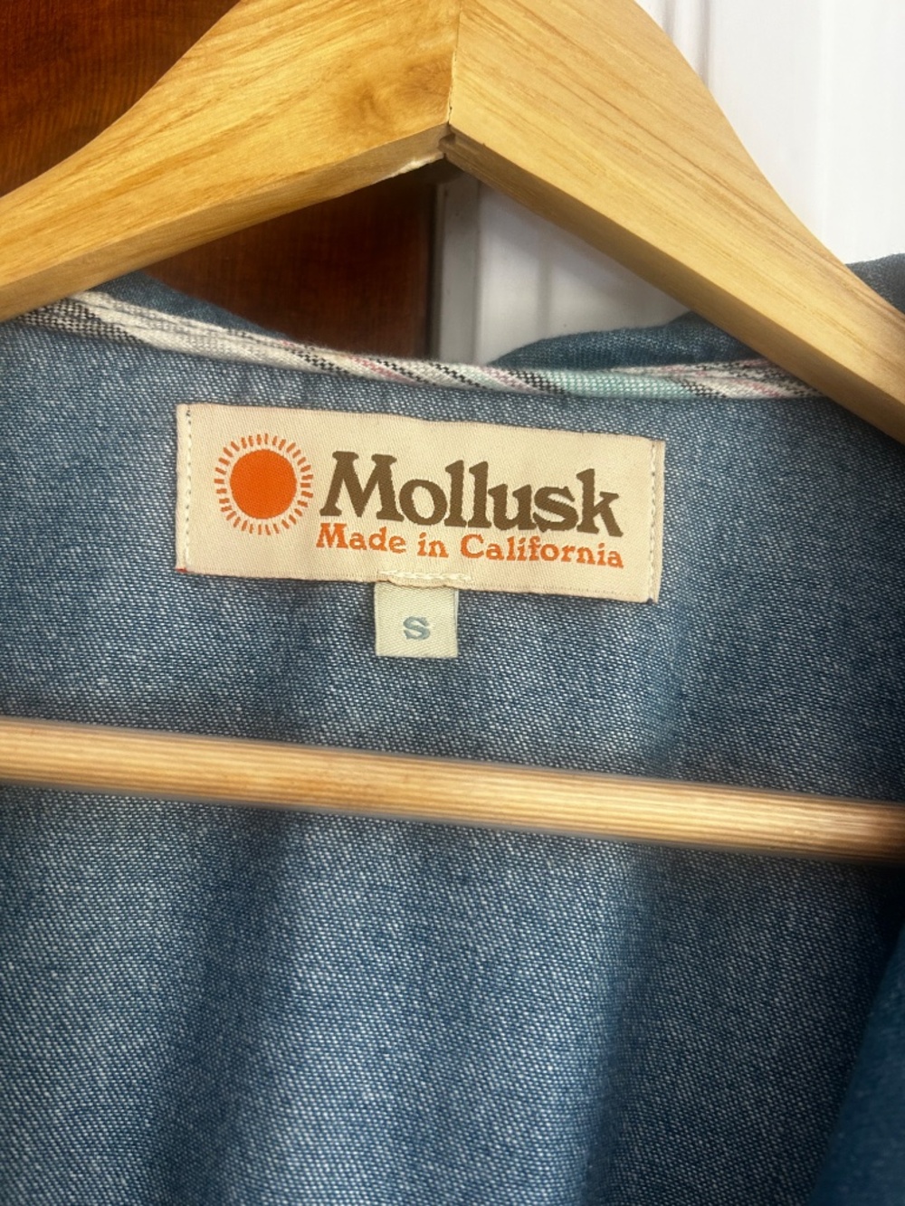 mollusk chambray hooded chore jacket size small - Picture 4 of 11